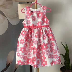 Holiday Editions Girls Pink Floral Party Dress size 4T pls see pics for flaws